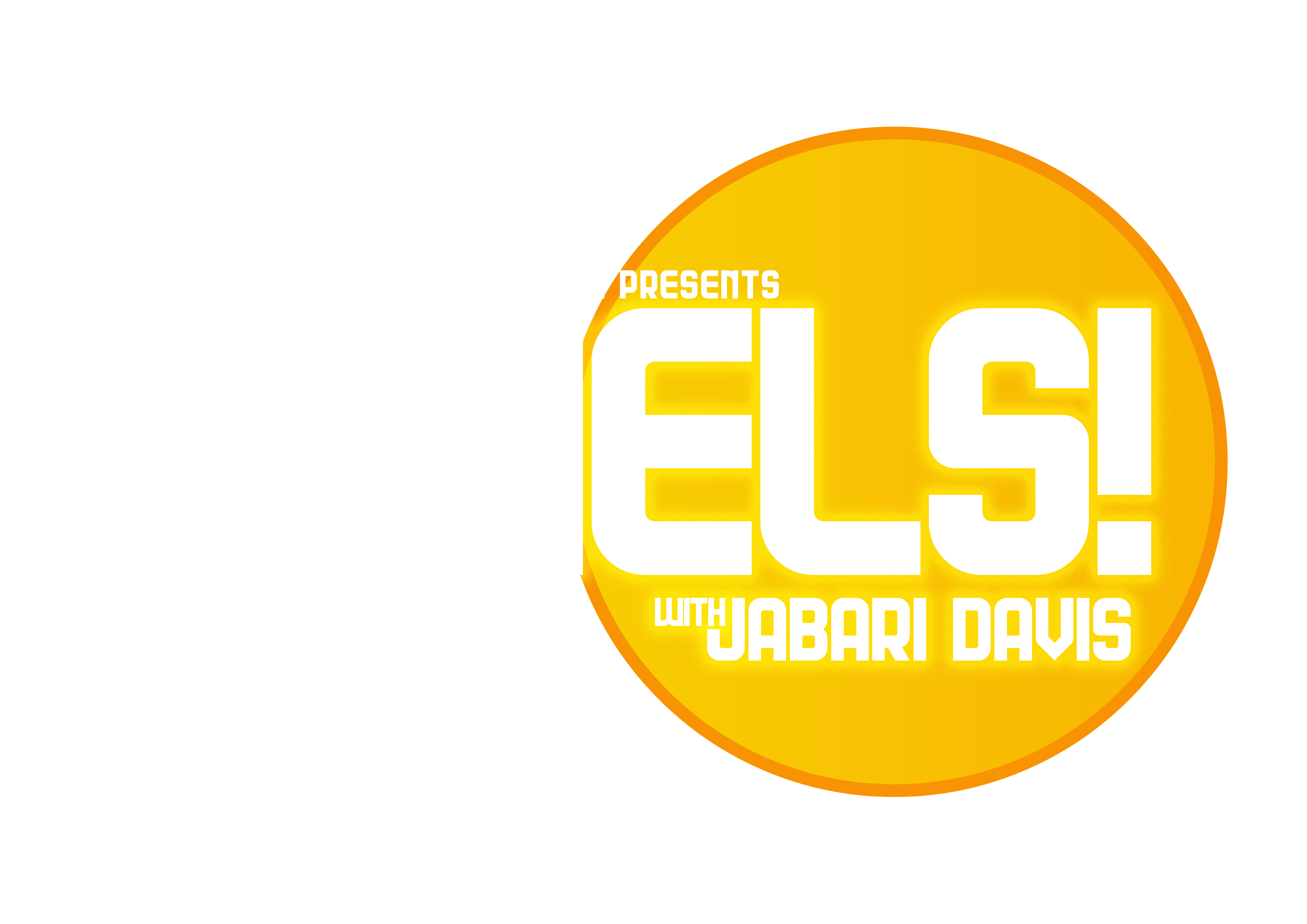 Yellow circle with 'ELS!' and 'Jabari Davis' text on a white background